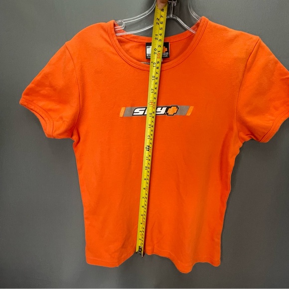 Vintage y2k SPY OPTIC orange glitter t shirt - Picture 8 of 8